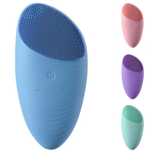 Facial Cleansing Brush Sonic Vibration Mini Face Cleaner Silicone Deep Pore Cleaning Electric Waterproof Massage Face Cleaning Tool