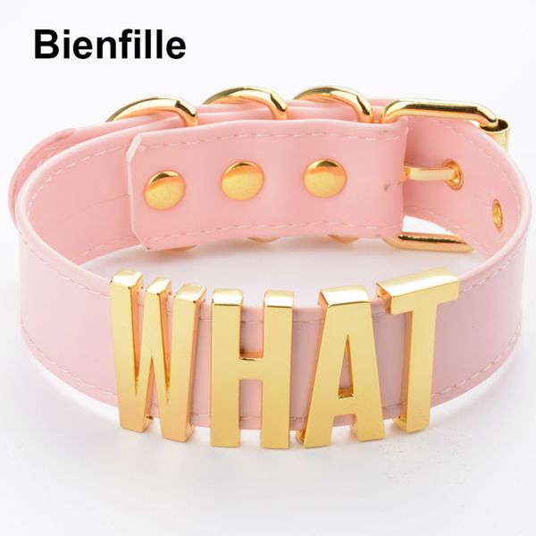 whole salecool women girl punk gothic 100% handcrafted custom customized gold silver letter choker pink pu leather collar necklace jewelry, Golden;silver
whole salecool women girl punk gothic 100% handcrafted custom customized gold silver letter choker pink pu leather collar necklace jewelry, Golden;silver