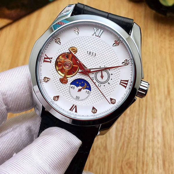 business luxury mens watches 43mm dial mechanical automatic leather strap brand watch for men male father's day gift waterproof wristwa, Slivery;brown
business luxury mens watches 43mm dial mechanical automatic leather strap brand watch for men male father's day gift waterproof wristwa, Slivery;brown