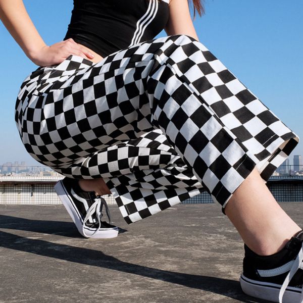 2018 summer fashion plaid casual trousers womens high waist checkered straight loose sweat pants style s-xl, Black;white
2018 summer fashion plaid casual trousers womens high waist checkered straight loose sweat pants style s-xl, Black;white