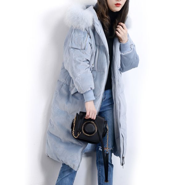 women's white duck down jackets for female natural raccoon fur long thick hooded female overcoat down parkas winter jacket, Black
women's white duck down jackets for female natural raccoon fur long thick hooded female overcoat down parkas winter jacket, Black