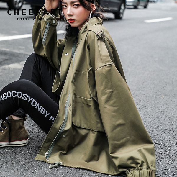 cheerart green oversise trench coat for women oversized windbreakers long duster coat 2018 autumn women fashion, Tan;black
cheerart green oversise trench coat for women oversized windbreakers long duster coat 2018 autumn women fashion, Tan;black