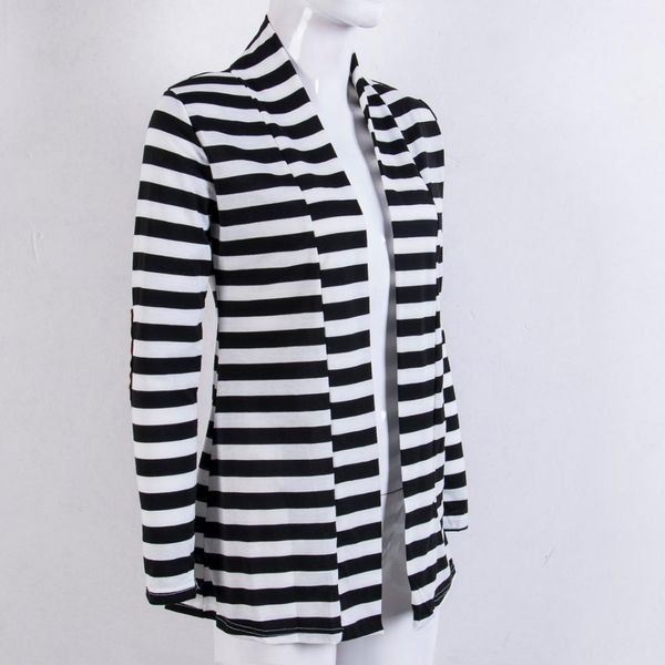 ladies casual slim cardigan outwear open stitch women summer long sleeve striped coats, Black;brown
ladies casual slim cardigan outwear open stitch women summer long sleeve striped coats, Black;brown