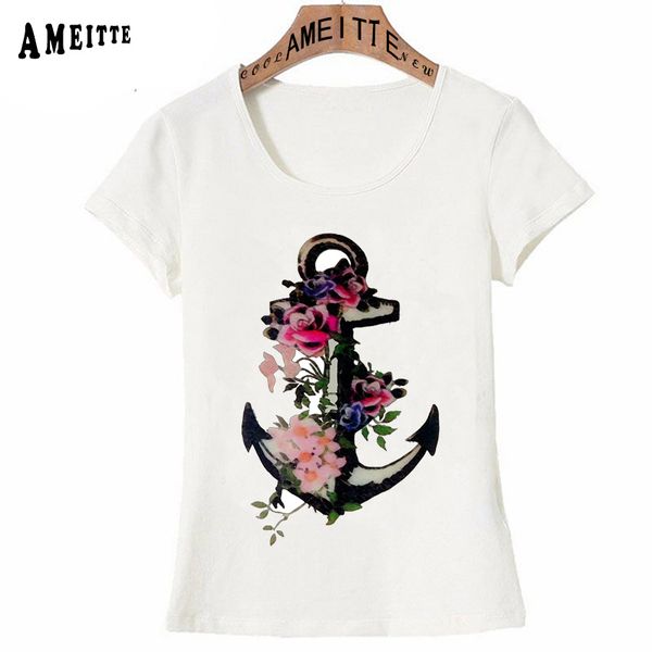 ameitte 2019 new summer fashion women t shirts watercoloured - floral anchor print t-shirt funny girl casual woman tees, White
ameitte 2019 new summer fashion women t shirts watercoloured - floral anchor print t-shirt funny girl casual woman tees, White