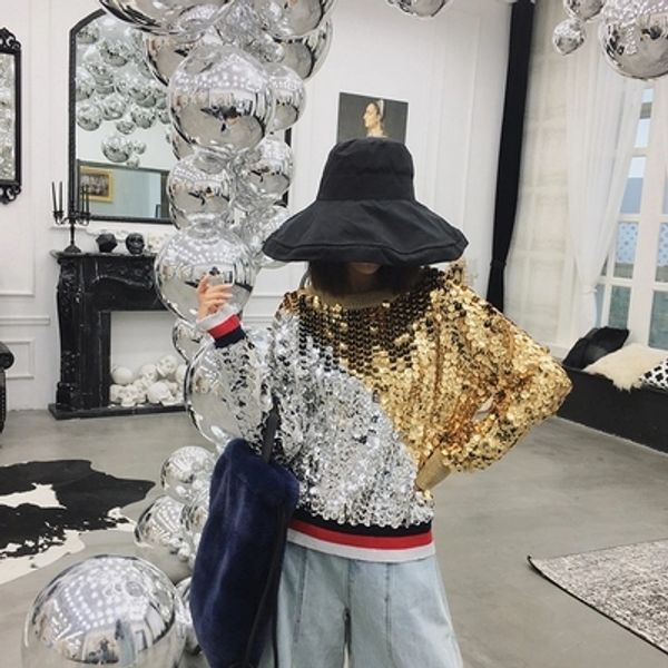 2018 autumn and winter new fashion round neck loose sweater cs7, White;black
2018 autumn and winter new fashion round neck loose sweater cs7, White;black