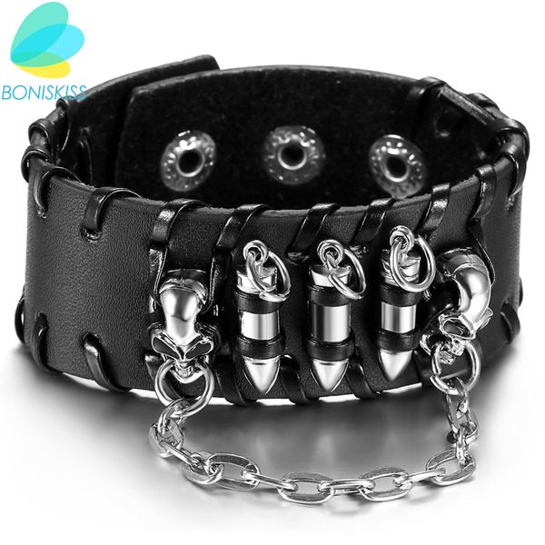 boniskiss fashion creative unique male bracelet gothic rock punk leather bangles halloween gift for men party jewelry, Black
boniskiss fashion creative unique male bracelet gothic rock punk leather bangles halloween gift for men party jewelry, Black