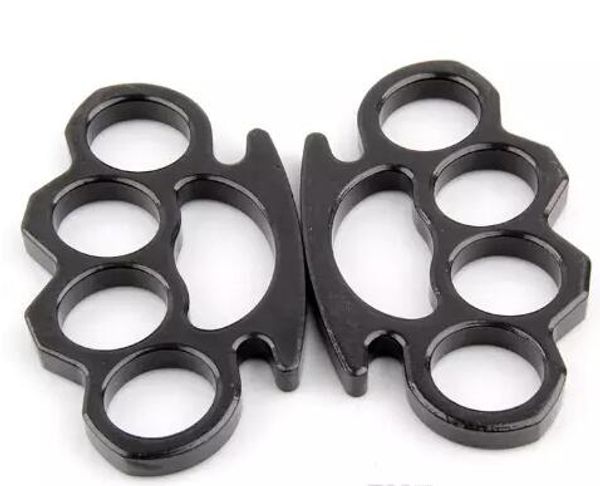 new metal black and silver thick steel brass knuckle duster