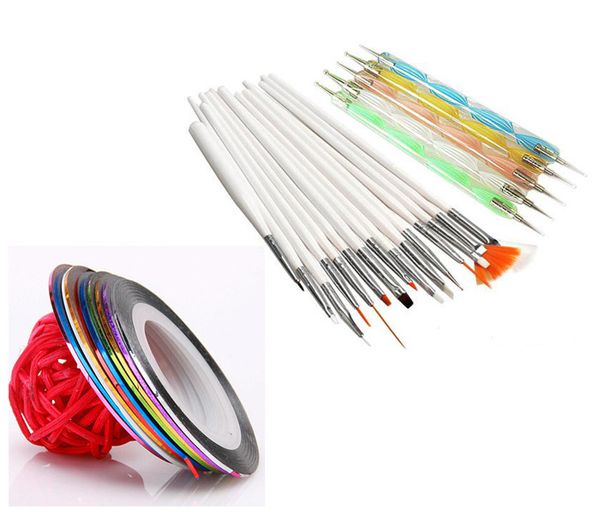 20pcs nail art design set dotting painting drawing polish brush pen tools silver 8rolls colors nail striping tapes set, Black
20pcs nail art design set dotting painting drawing polish brush pen tools silver 8rolls colors nail striping tapes set, Black