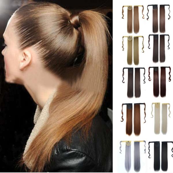 new real new clip in human hair extension straight pony tail wrap around ponytail oct 27, Brown
new real new clip in human hair extension straight pony tail wrap around ponytail oct 27, Brown