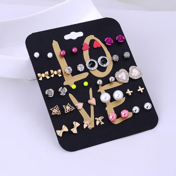 trendy ear studs for girls /ladies delicated flower , peace symbol stud earrings 20 pair earrings with black cards, Golden;silver
trendy ear studs for girls /ladies delicated flower , peace symbol stud earrings 20 pair earrings with black cards, Golden;silver