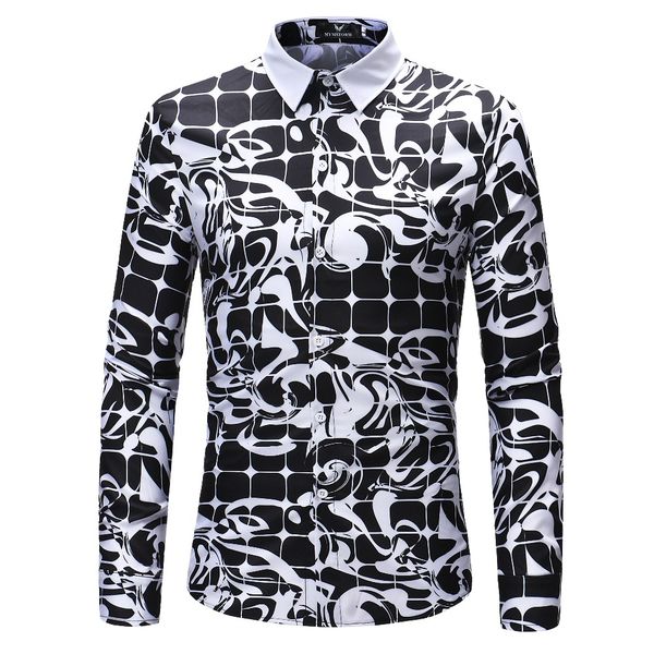 mens long sleeve shirts 2018 new arrival fashion 3d plaid turn-down collar mens shirt casual slin fit clothes plus size, White;black
mens long sleeve shirts 2018 new arrival fashion 3d plaid turn-down collar mens shirt casual slin fit clothes plus size, White;black