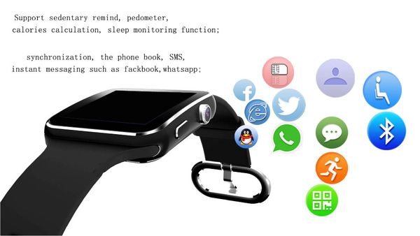 Bluetooth Smart Watch X6 Smartwatch спортивные часы для iPhone Android телефон с камерой FM поддержка Whatsa
Bluetooth Smart Watch X6 Smartwatch спортивные часы для iPhone Android телефон с камерой FM поддержка Whatsa