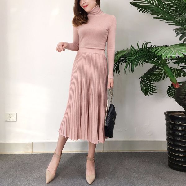 woman dresses knitted suit autumn winter turtleneck knitting sweater long sleeve pullover + pleated skirt two-piece suit sets, Gray
woman dresses knitted suit autumn winter turtleneck knitting sweater long sleeve pullover + pleated skirt two-piece suit sets, Gray