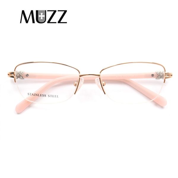 muzz high-quality metal eyeglasses frame women half rim alloy handmade eyewear frames prescription myopia optical pink frame, Silver
muzz high-quality metal eyeglasses frame women half rim alloy handmade eyewear frames prescription myopia optical pink frame, Silver