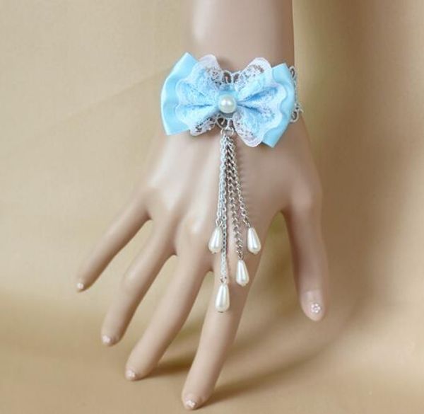 new european and american popular lake blue bowknot drop pearl bracelet belt refers to the fashion classic elegant, Golden;silver
new european and american popular lake blue bowknot drop pearl bracelet belt refers to the fashion classic elegant, Golden;silver
