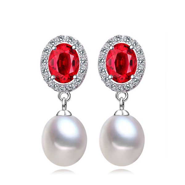 drop earrings freshwater pearl earrings for women 925 sterling silver 2018 wedding & engagement big red crystal earring, Golden;silver
drop earrings freshwater pearl earrings for women 925 sterling silver 2018 wedding & engagement big red crystal earring, Golden;silver