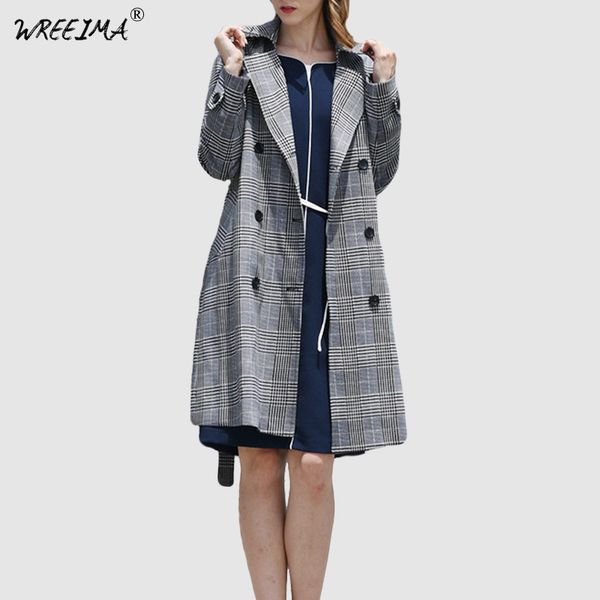 autumn long trench coats 2018 female slim plaid double breasted sashes gray color long trench coats for woman england style fy04, Tan;black
autumn long trench coats 2018 female slim plaid double breasted sashes gray color long trench coats for woman england style fy04, Tan;black