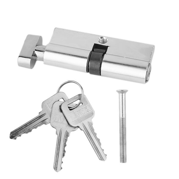 

70 мм алюминиевый металлический замок двери цилиндр домашней безопасности анти-Оснастки анти-дрель с 3 ключами серебряный тон набор инструментов