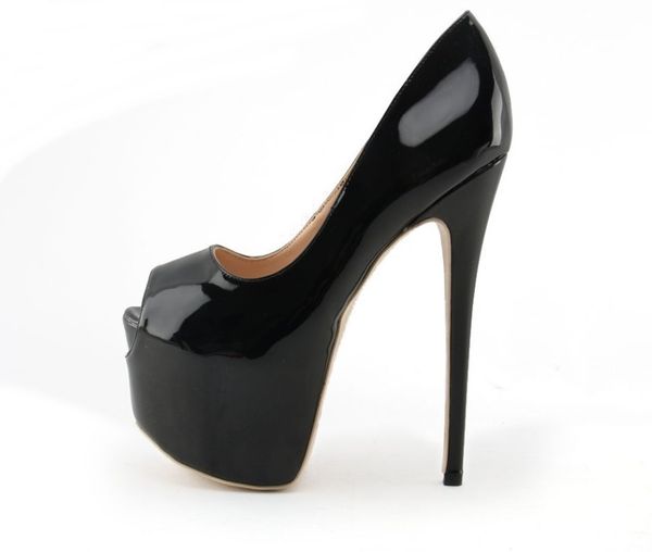 Fantastic Nude Black Patent Leather Ultra High Heel Shoes 16cm Heel Wedding Shoes Platform Stiletto Heels Open Toe Shoe
Fantastic Nude Black Patent Leather Ultra High Heel Shoes 16cm Heel Wedding Shoes Platform Stiletto Heels Open Toe Shoe