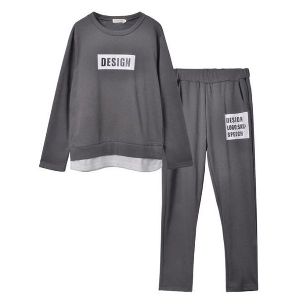 large size l-5xl womens two piece sets 2018 spring autumn woman sporting suits letter printed hoodies + pants female tracksuit, Gray
large size l-5xl womens two piece sets 2018 spring autumn woman sporting suits letter printed hoodies + pants female tracksuit, Gray