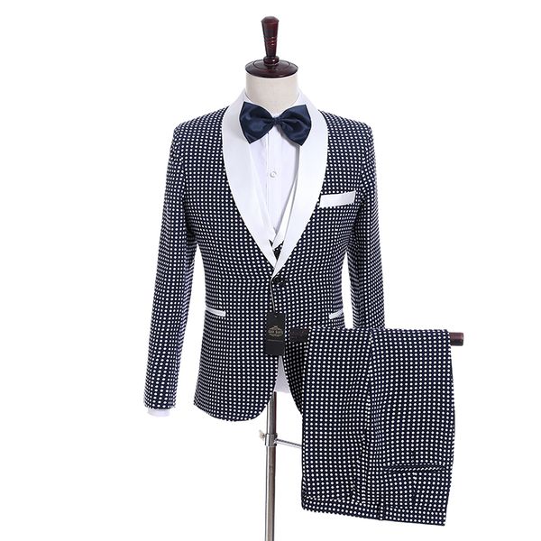 groomsmen navy blue with dot groom tuxedos shawl white lapel men suits side vent wedding/prom man blazer ( jacket+pants+vest+tie ) k940, Black;gray
groomsmen navy blue with dot groom tuxedos shawl white lapel men suits side vent wedding/prom man blazer ( jacket+pants+vest+tie ) k940, Black;gray