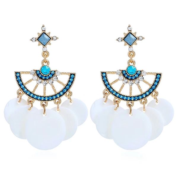 fan shell tassel dangle earrings semi-circle diamonds fringe chandelier ear drop women girl bohemia ear jewelry three colors white blue pink, Silver
fan shell tassel dangle earrings semi-circle diamonds fringe chandelier ear drop women girl bohemia ear jewelry three colors white blue pink, Silver