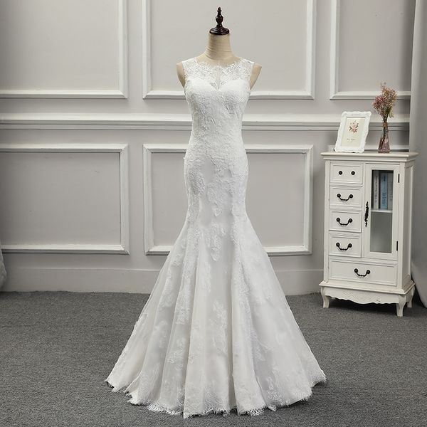 bateau neck lace mermaid wedding dresses 2019 boho wedding gowns button covered back bridal dress for marriage, White
bateau neck lace mermaid wedding dresses 2019 boho wedding gowns button covered back bridal dress for marriage, White