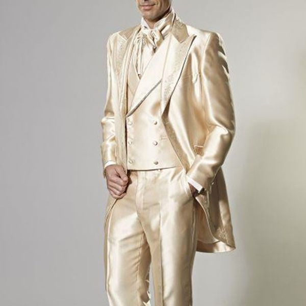 three pieces custom made groom tuxedo gold wedding party suit dinner men suit groomsman suits ( jacket+pants+vest+tie, White;black
three pieces custom made groom tuxedo gold wedding party suit dinner men suit groomsman suits ( jacket+pants+vest+tie, White;black