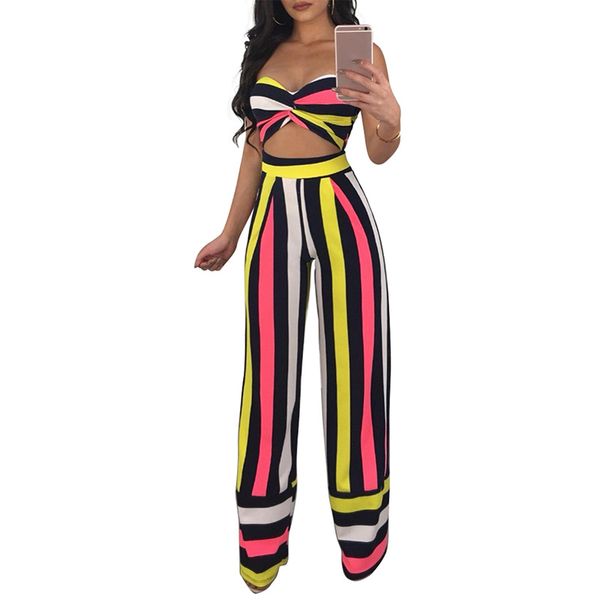 Clubwear Print Striped Two Piece Set Women Fashion Strapless Tops and Wide Leg Pants Suit Party Jumpsuits
Clubwear Print Striped Two Piece Set Women Fashion Strapless Tops and Wide Leg Pants Suit Party Jumpsuits