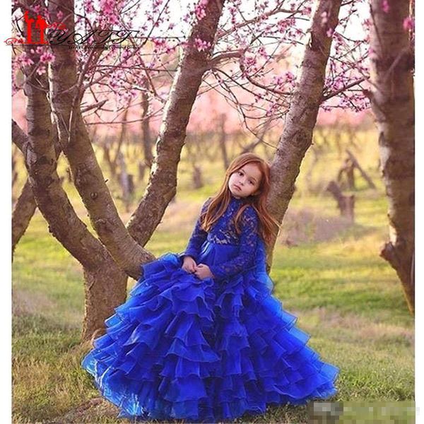 new a line royal blue girl' pageant dresses with tiered skirt long sleeves high neck organza flower girl dress kids formal wear bc0223, White;red
new a line royal blue girl' pageant dresses with tiered skirt long sleeves high neck organza flower girl dress kids formal wear bc0223, White;red