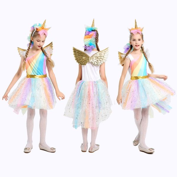 5-12y girl unicorn fancy dress costumes rainbow sequined tutu wedding party princess dress with hair hoop wings set for cosplay, Black;red
5-12y girl unicorn fancy dress costumes rainbow sequined tutu wedding party princess dress with hair hoop wings set for cosplay, Black;red