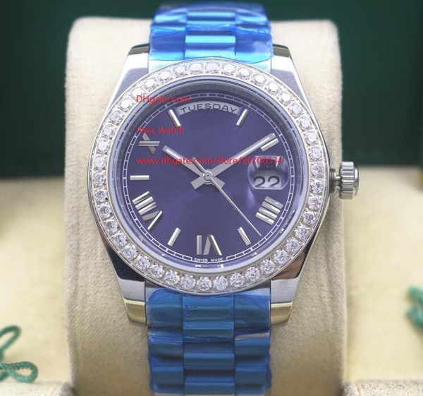 wristwatches sapphire glass 41mm day-date blue dial diamond bezel automatic mechanical mens watches, Slivery;brown
wristwatches sapphire glass 41mm day-date blue dial diamond bezel automatic mechanical mens watches, Slivery;brown