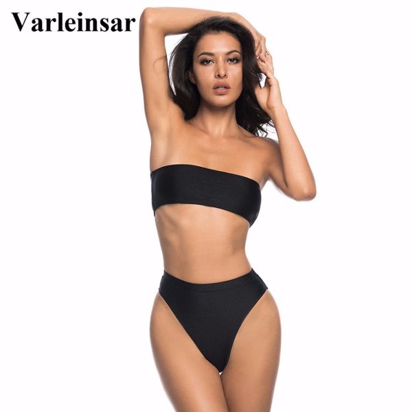 high cut leg bandeau female swimsuit high waist bikini 2018 women swimwear two-pieces bikini set bather bathing suit swim v485, White;black
high cut leg bandeau female swimsuit high waist bikini 2018 women swimwear two-pieces bikini set bather bathing suit swim v485, White;black