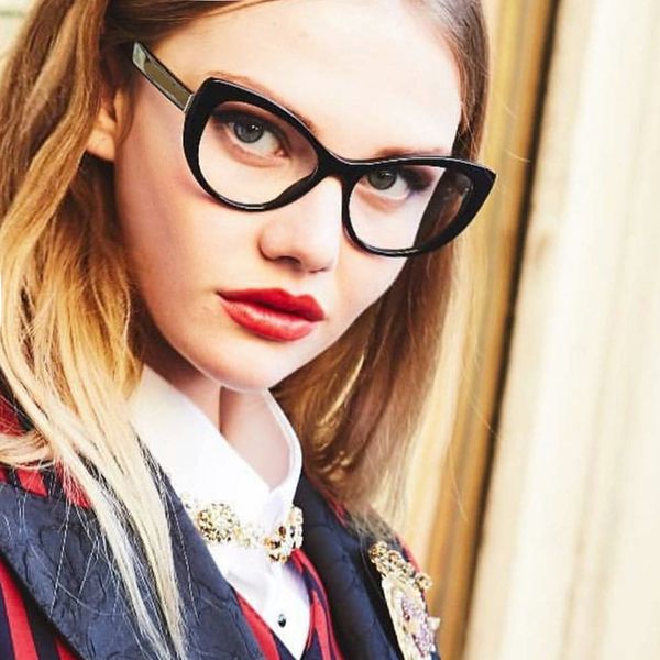 black clear lens eyeglasses 2018 women brand cat eye glasses frame can match myopia, Silver
black clear lens eyeglasses 2018 women brand cat eye glasses frame can match myopia, Silver