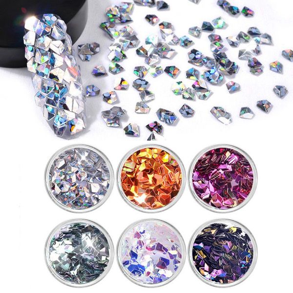 6 boxes diamond chameleon ab laser sequins 3*3mm holographic nail glitter paillette for nail art 3d flakes glitter #gf13, Silver;gold
6 boxes diamond chameleon ab laser sequins 3*3mm holographic nail glitter paillette for nail art 3d flakes glitter #gf13, Silver;gold