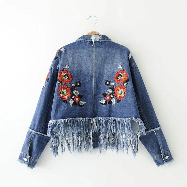 jeans embroidery floral tassel women denim jacket pocket button frayed vintage turn-down collar female autumn fashion coat, Black;brown
jeans embroidery floral tassel women denim jacket pocket button frayed vintage turn-down collar female autumn fashion coat, Black;brown