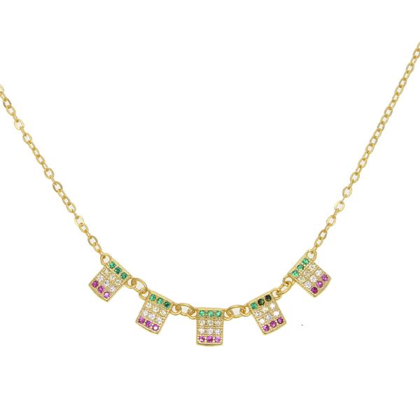925 sterling silver simple geometric necklace rainbow colorful square charm link chain charming fashion women jewelry
925 sterling silver simple geometric necklace rainbow colorful square charm link chain charming fashion women jewelry