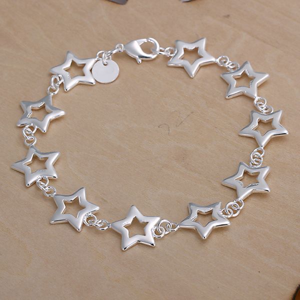 fine 925 sterling silver link bracelet,xmas new style 925silver stars for women men fashion jewelry italy trendy percing xh183, Black
fine 925 sterling silver link bracelet,xmas new style 925silver stars for women men fashion jewelry italy trendy percing xh183, Black