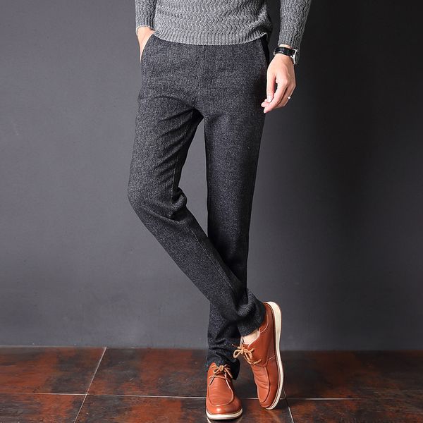 2018 spring trousers fashion wool and cotton men pants straight classic business casual men's trousers, Black
2018 spring trousers fashion wool and cotton men pants straight classic business casual men's trousers, Black