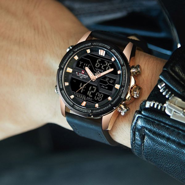 naviforce brand men's fashion digital quartz wrist watch clock sports watches leather waterproof relogio masculino, Slivery;brown
naviforce brand men's fashion digital quartz wrist watch clock sports watches leather waterproof relogio masculino, Slivery;brown