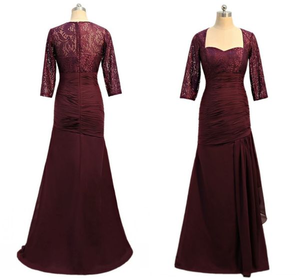 wine red lace mermaid mother of the bride groom dresses with illusion lace sleeves chiffon pleated hollow back wedding guest dress, Black;red
wine red lace mermaid mother of the bride groom dresses with illusion lace sleeves chiffon pleated hollow back wedding guest dress, Black;red