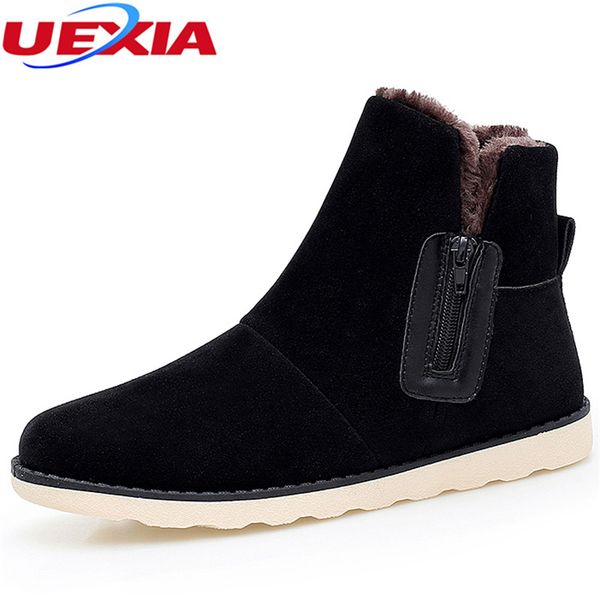 uexia flats casual winter warm suede ankle plush snow boots men shoes cotton fashion high zipper warm flock cotton botas, Black
uexia flats casual winter warm suede ankle plush snow boots men shoes cotton fashion high zipper warm flock cotton botas, Black