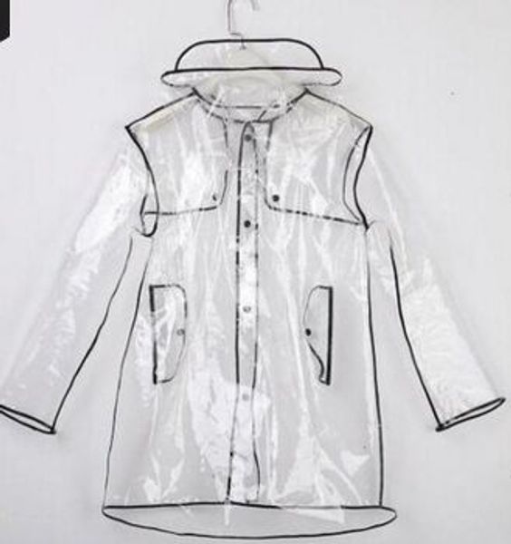 Fa hion tran parent raincoat men and women couple model oft poncho outdoor eva