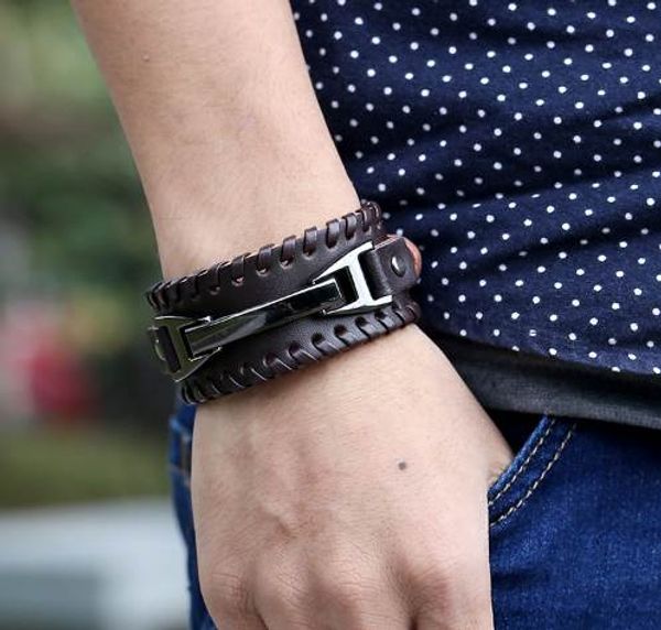 punk rock men weave genuine leather bracelets man braided wrap bracelets & bangles biker jewelry wrap bracelet men pulseira, Golden;silver
punk rock men weave genuine leather bracelets man braided wrap bracelets & bangles biker jewelry wrap bracelet men pulseira, Golden;silver