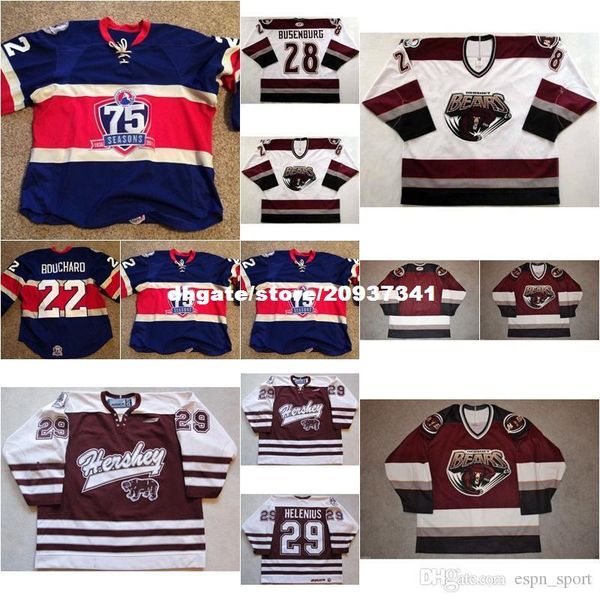custom mens womens kids 22 francois bouchard 28 marc busenberg ahl hershey bears 75th season custom 100% embroidery hockey jerseys, Black;red
custom mens womens kids 22 francois bouchard 28 marc busenberg ahl hershey bears 75th season custom 100% embroidery hockey jerseys, Black;red