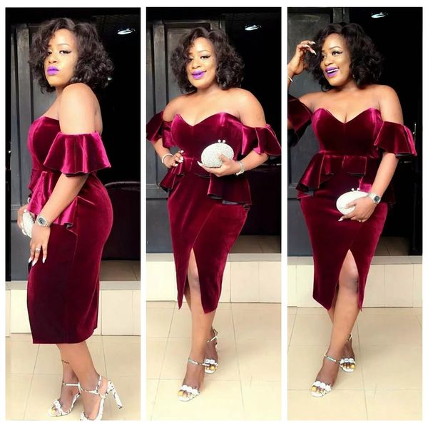 2019 sweetheart short sleeves mother's dresses prom dresses velvet off the shoulder front split party dress bride's mother gowns, Black;red
2019 sweetheart short sleeves mother's dresses prom dresses velvet off the shoulder front split party dress bride's mother gowns, Black;red