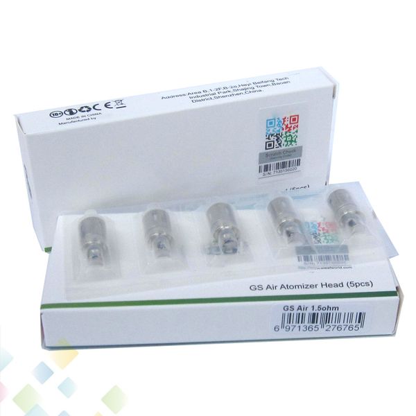 Authentic GS Air Coil Head 0.75ohm 1.2ohm 1.5ohm Replacement Dual Coils Core for GS Air Atomizer Ecig DHL Free
Authentic GS Air Coil Head 0.75ohm 1.2ohm 1.5ohm Replacement Dual Coils Core for GS Air Atomizer Ecig DHL Free