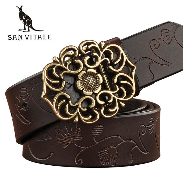 san vitale new designer women's belts fashion genuine leather brand straps female waistband pin buckles fancy vintage for jeans, Black;brown
san vitale new designer women's belts fashion genuine leather brand straps female waistband pin buckles fancy vintage for jeans, Black;brown
