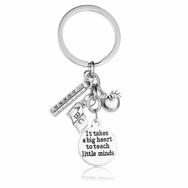 it takes a big heart to teach little minds' ruler apple abc charm/pendant gift for teacher keychain keyring key chains rings, Silver
it takes a big heart to teach little minds' ruler apple abc charm/pendant gift for teacher keychain keyring key chains rings, Silver