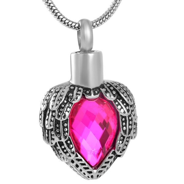 ijd8719 stainless steel cremation angel wings red birthstone for ashes crystal pendant necklace heart shaped memorial chain jewelry, Silver
ijd8719 stainless steel cremation angel wings red birthstone for ashes crystal pendant necklace heart shaped memorial chain jewelry, Silver